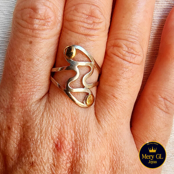 Anillo Plata y Oro Arabescos T17