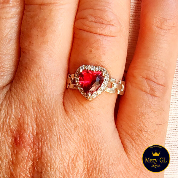 Anillo Plata 925 Corazón Cuerpo Cadena - T15