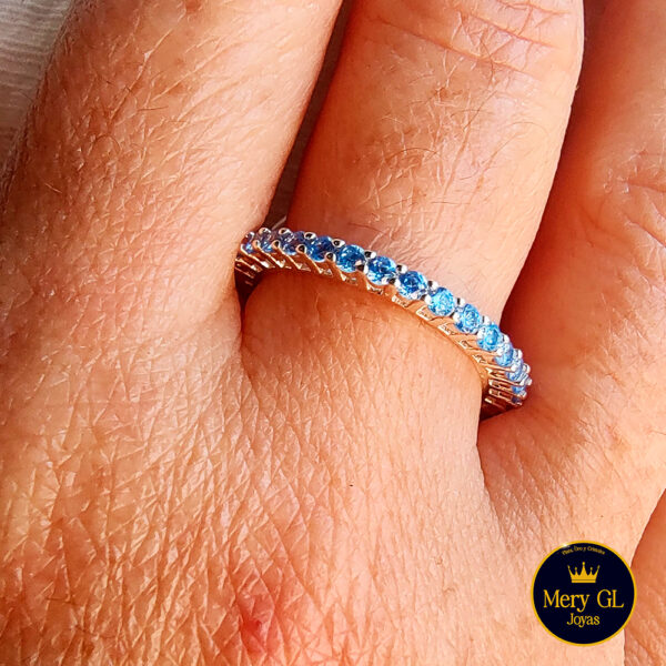 Anillo Micropavé Turquesa Plata 925 - T18