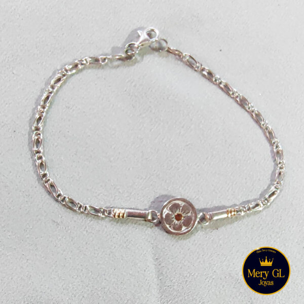 Pulseras P y O flor patron