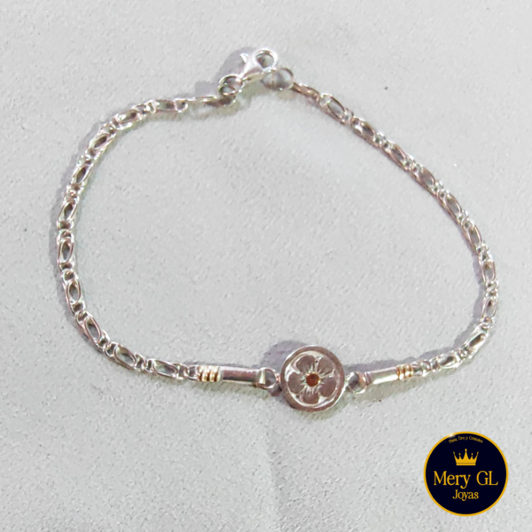 Pulseras P y O Flor Centro