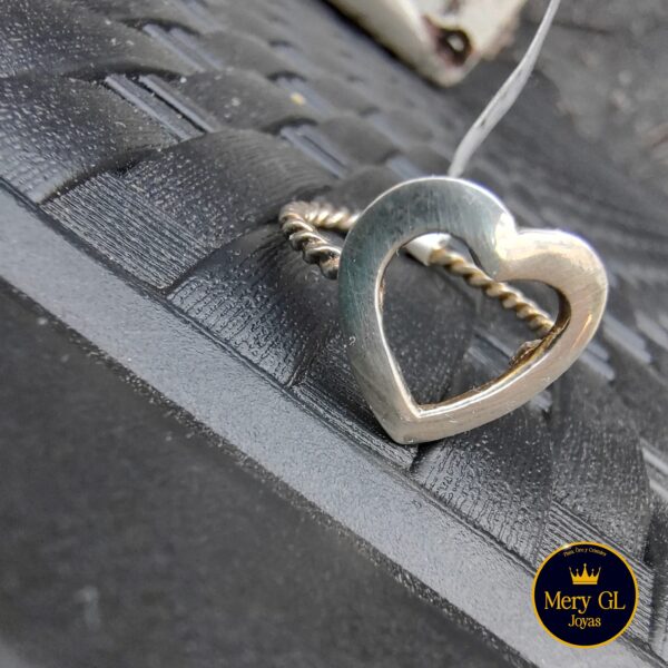 ANILLO CORAZON CALADO Y TRENZA
